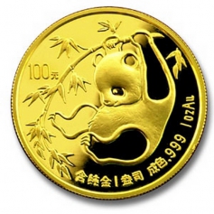 Золотая монета Китая 100 юаней "Панда" 1 унция (31,1 грамм) 1985 год